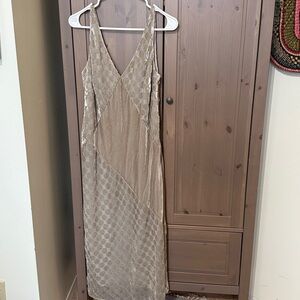 HERITAGE Collection Banana Republic velvet satin midi mesh slip dress